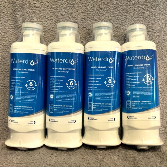 Waterdrop DA97-17376B Replacement for Samsung®‎ Refrigerator  Filter, 4 Filters - Picture 1 of 3